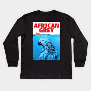 Feathered Favorites Trendy Tee for Those Who Cherish African Greys Kids Long Sleeve T-Shirt